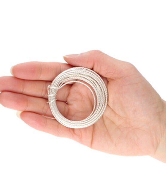 The Beadsmith 8' Silver Tarnish Resist 18 Gauge Twist Wire, , hi-res, image 4