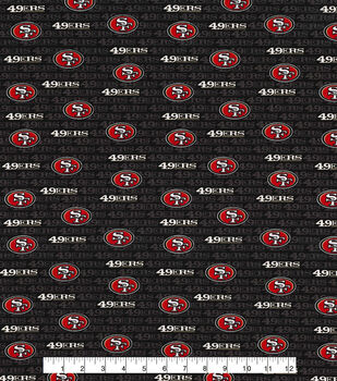 Cotton San Francisco 49ers Red NFL Pro Football Cotton Fabric Print by the  yard 70404D