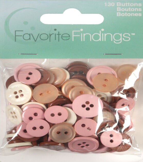 Favorite Findings Buttons 130/Pkg - Black & White