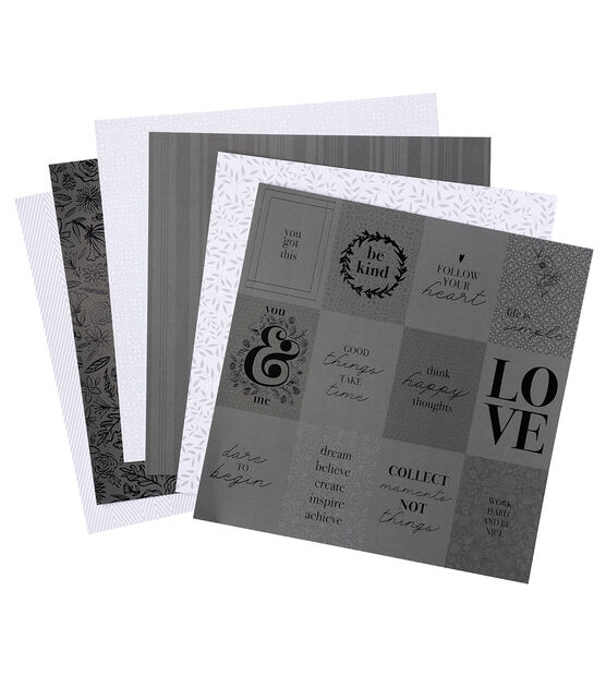 DCWV 36 Sheet 12 x 12 Silver Leaf Double Sided Printed Cardstock