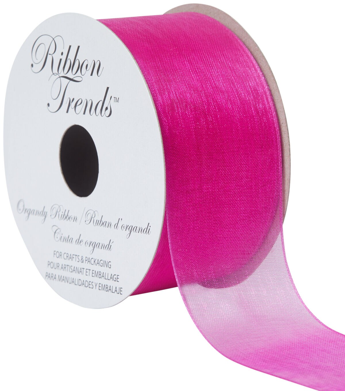 Ribbon Trends Organdy Ribbon 1.5''x5 yds Fuchsia Solid