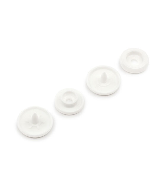 Dritz Plastic Snaps Size 20 12/Pkg Round White Matte Finish