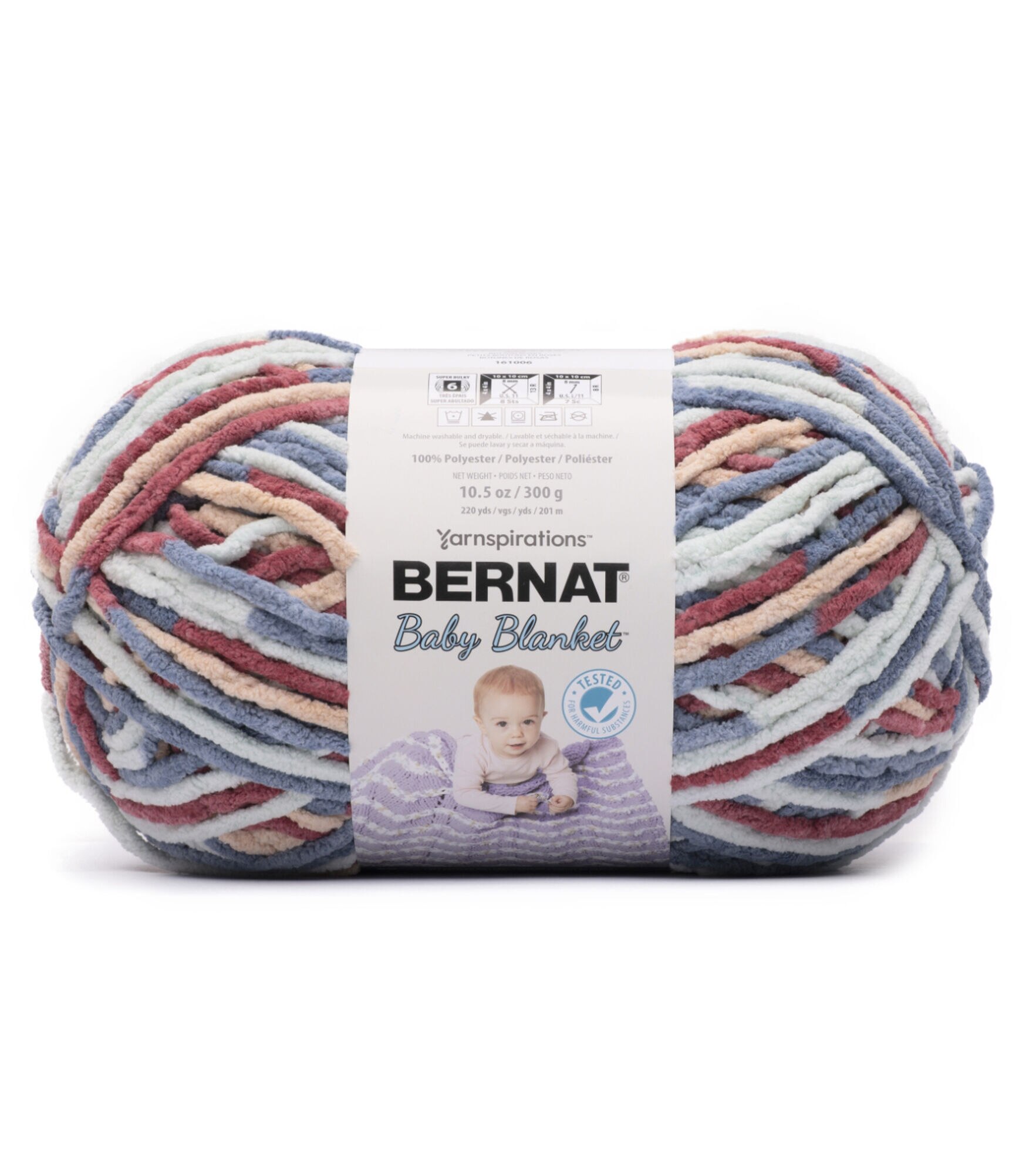 Bernat Blanket #6 Super Bulky Polyester Yarn, Gray Blue 10.5oz/300g, 220 Yards (4 Pack)