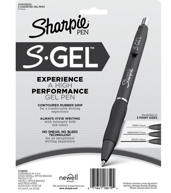 Sharpie Comfort-Grip No-Bleed Fine Point Pen - 2 Pack - Black, 2