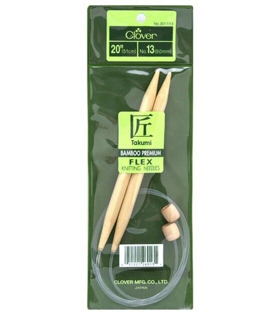 Clover Bamboo Flexible Knitting Needles 20" Size 13 JOANN