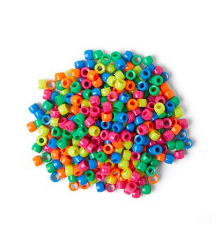 Rainbow Sprinkles Mix Craft Pony Beads 6 x 9mm Bulk, USA Made