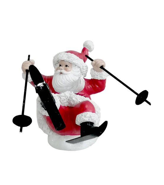 6" Christmas Skiing Santa Figure by Place & Time