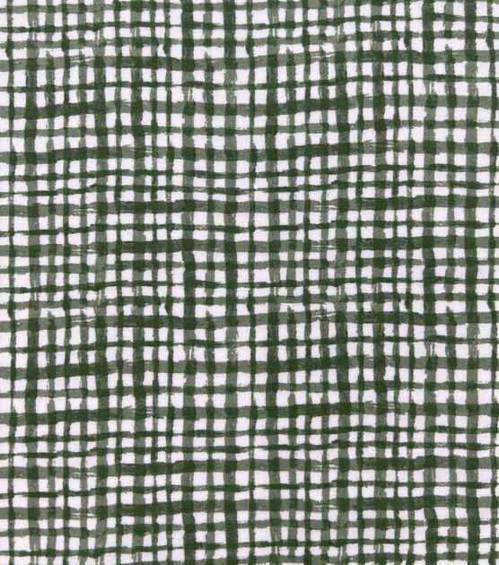 Green Plaid Smocked Rayon Challis Fabric