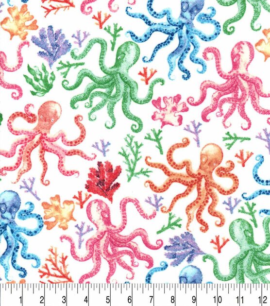 Terracotta Octopus Patterned Silk Scarf