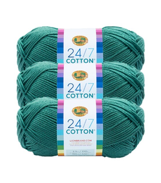 Lion Brand Yarn (1 Skein) 24/7 Cotton® Yarn, Tangerine