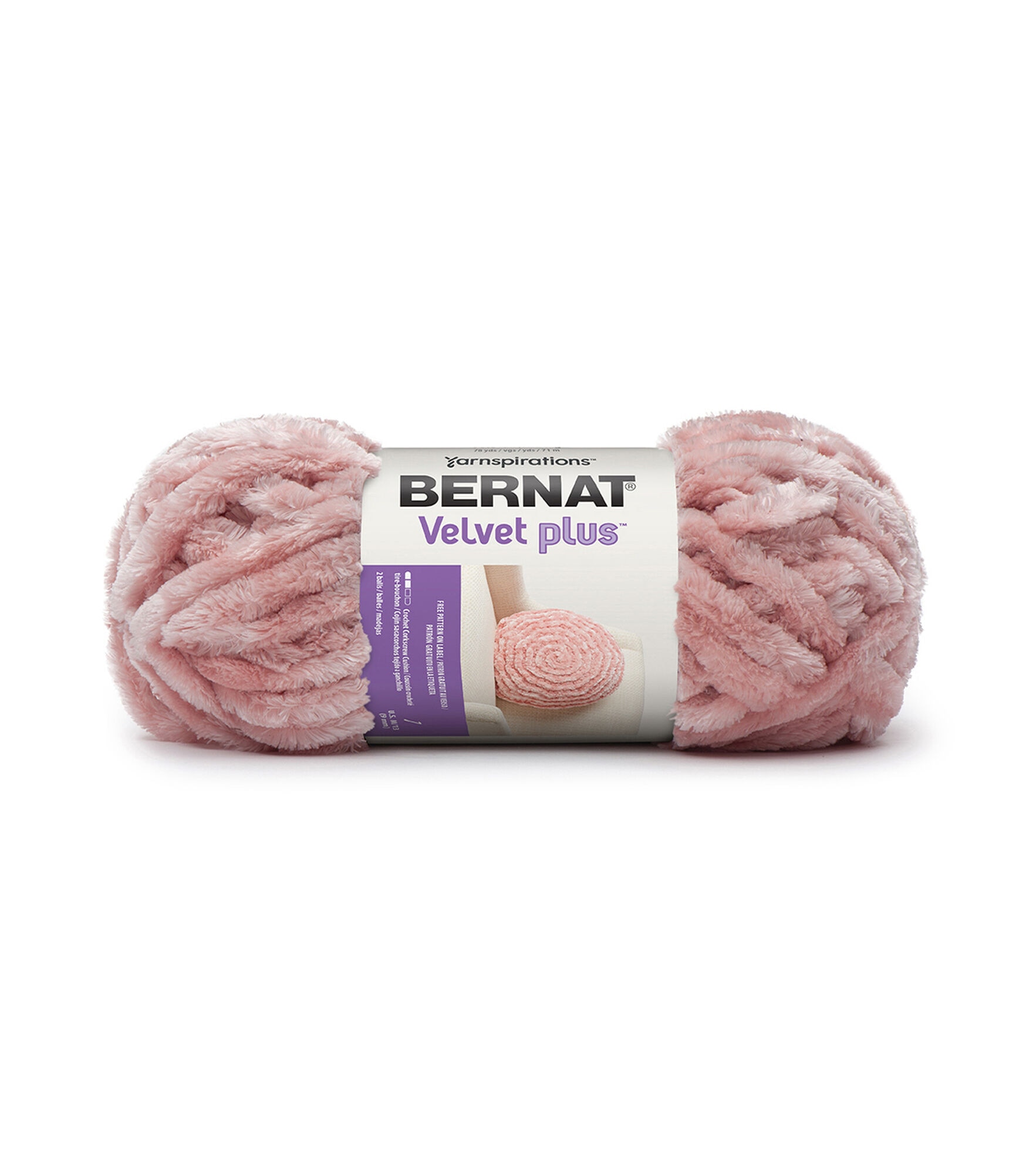 Bernat Velvet Plus 78yds Super Bulky Polyester Yarn, Pink Dusk, hi-res