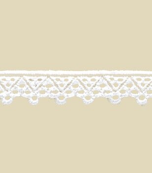 0.5 White or Ivory Venice Lace Trim Scalloped Sewing Notions By 5 Yards  (Ivory)