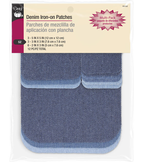 Blue Jeans Denim Patches 4 Rolls Inside and Outside Iron On Patches Jean  Patch