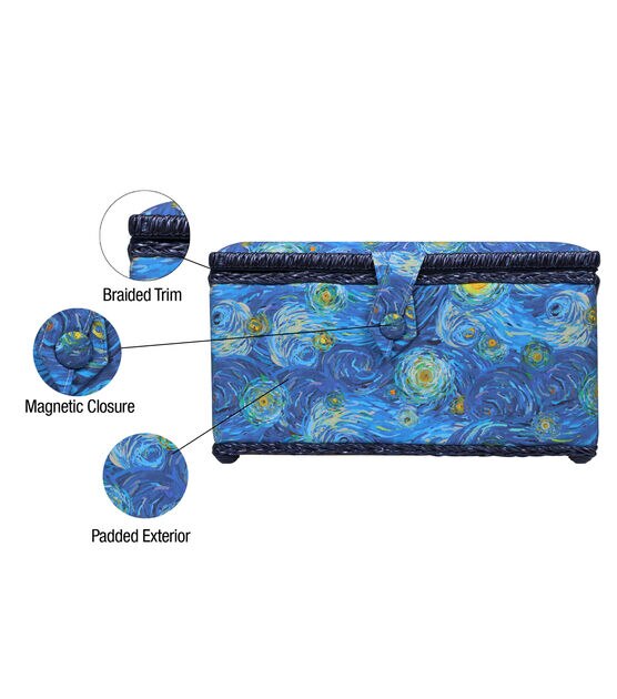 SINGER Large Swirls Print Sewing Basket 11.53"x6.5", , hi-res, image 4