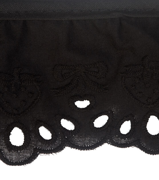 Black Double Ruffled Lace Trim, Candlewick 2 Tier Lace, Apparel