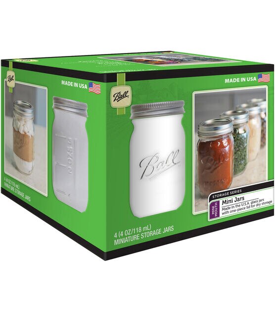 Set of 4 Mini Optic Spice Jars, 4oz