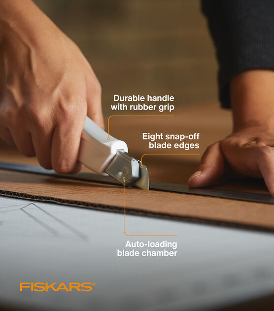 Fiskars Pro 6.5 in. Retractable Snap-Off Utility Knife Black/Orange/Silver  1 pk - Ace Hardware