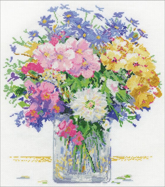 Design Works 12" x 14" Pastel Floral Counted Cross Stitch Kit, , hi-res, image 3