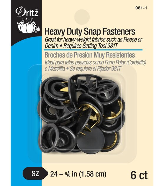 Heavy Duty Snap Fastener Kit, 7 Sets, Nickel — Prym Consumer USA Inc.