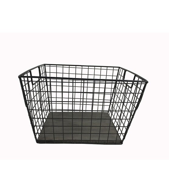 belangrijk Centrum PapoeaNieuwGuinea Metal Basket with Wood Bottom Medium | JOANN Germany