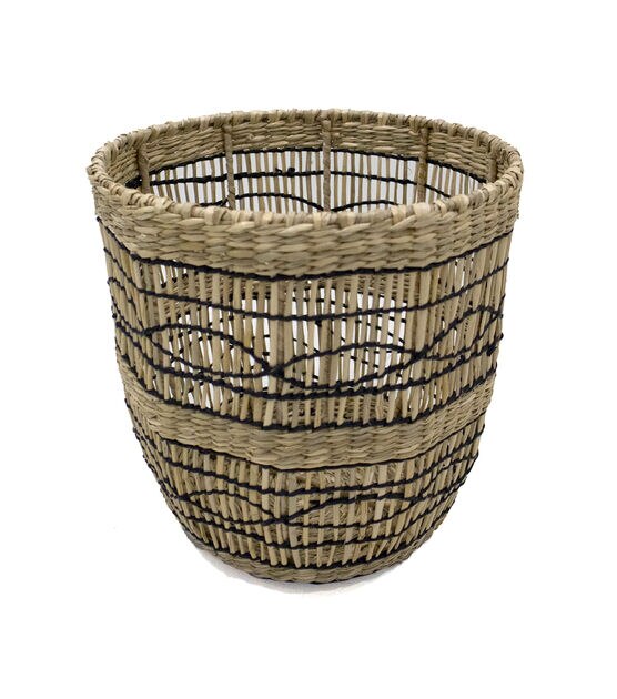 10" Seagrass Basket With Metal Frame by Place & Time