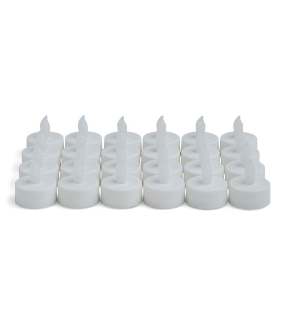 Flameless White LED Tealight Candles 24pk, , hi-res, image 3