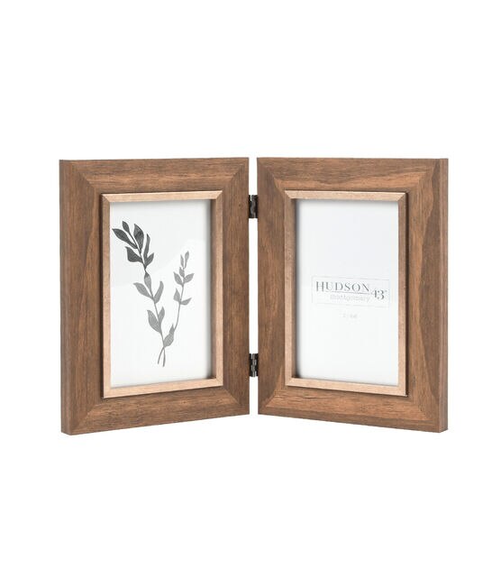 4x6 Double Picture Frame, Vertical Hinged Photo Frame 2 Opening