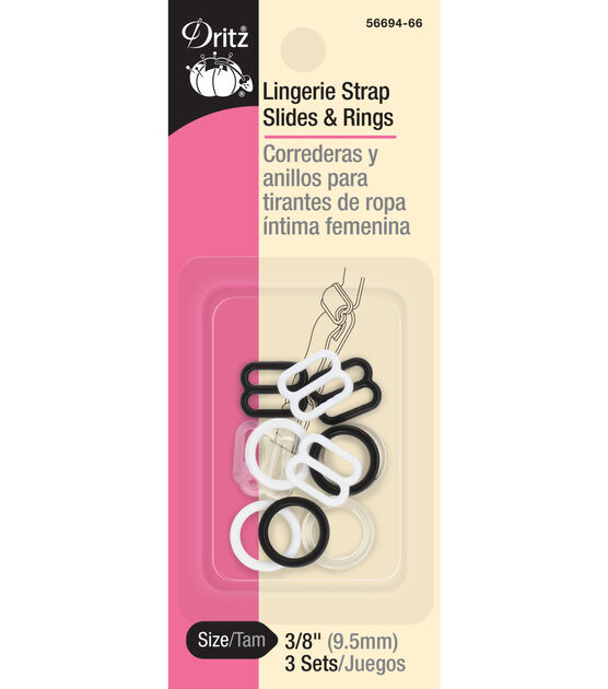 Bra And Lingerie Making - Ring and Slider Set Nude Nylon Coated Metal 12mm  - Quilt Yarn Stitch