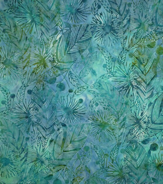 Tropical Teal Batik Cotton Fabric