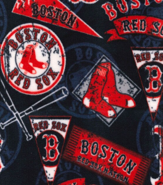 Fabric Traditions Boston Red Sox Fleece Fabric Vintage