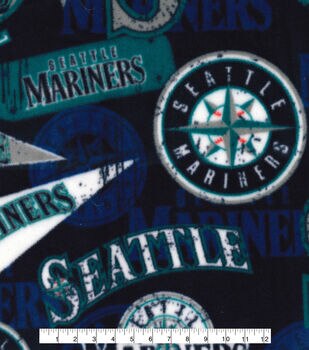  MLB Fleece Seattle Mariners Toss Teal/Blue Fabric by The Yard :  Sports & Outdoors