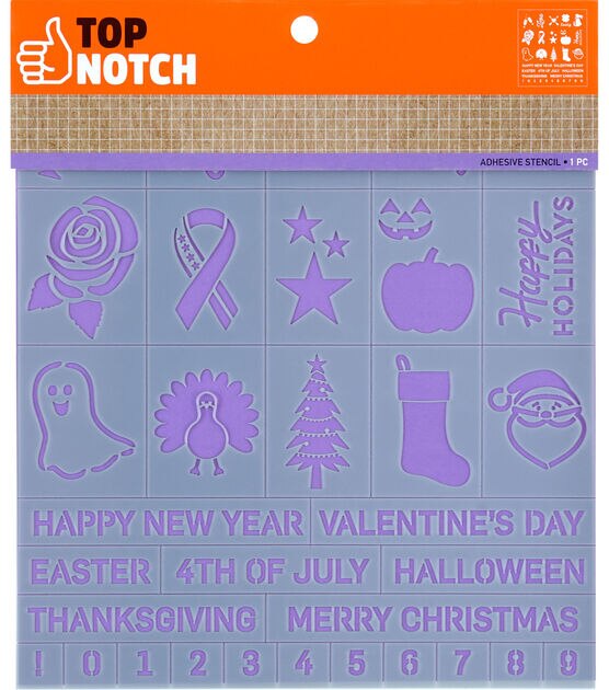 8.5 x 9.5 Adhesive Holiday Stencils by Top Notch