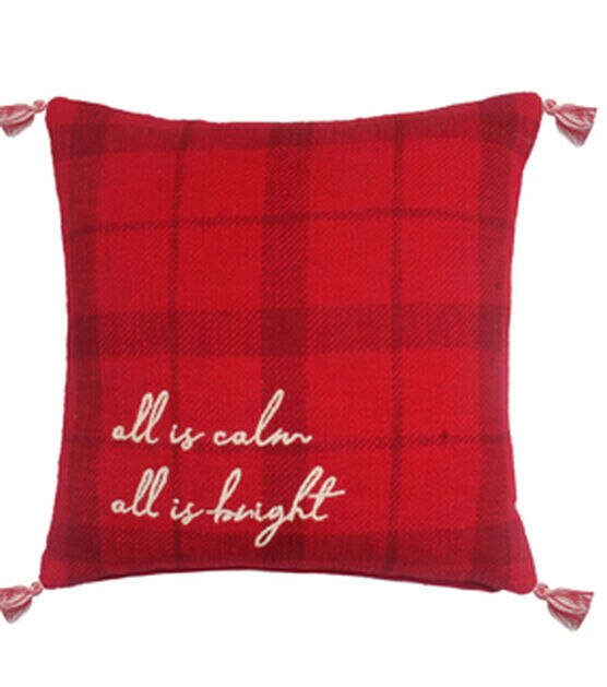 Red Plaid Christmas Pillow Cover