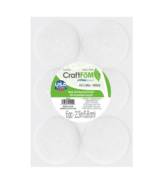 FloraCraft 2" White CraftFoM Ball 6ct