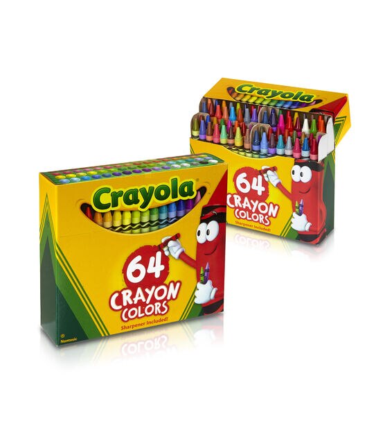 Crayola Crayons Box of 64 With Built in Sharpener, Multi-colored Crayon Set  for Coloring, School Supplies for Kids, Lightly Used 