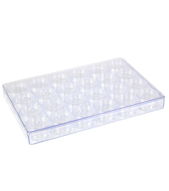 Everything Mary 24 Jar Plastic Bead Storage Organizer