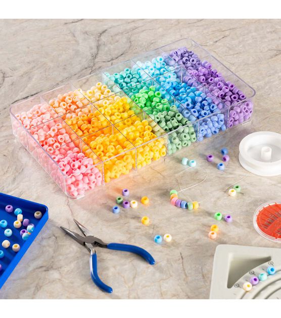 Pop! Possibilities Pony Bead Box Kit - Rainbow - Kids Pony Beads - Kids - JOANN Fabric and Craft Stores