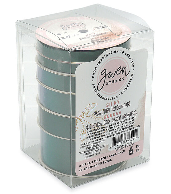 3/8 x 36YD Pastel Solid Satin Ribbon 12ct - Ribbon & Deco Mesh - Crafts & Hobbies