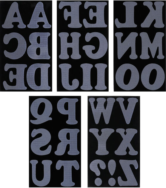 Uniti Iron-on Alphabet & Numbers Black Black