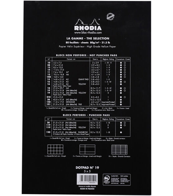 Rhodia Spiral DotPad 8.25 x 11.75 Black Cover