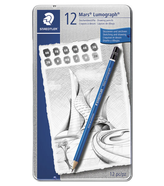 Staedtler Mars Lumograph Drawing Pencil, 2B, Matte Black