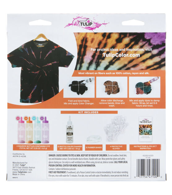 tulip one-step 5 color tie-dye kits, pastel or neon colors