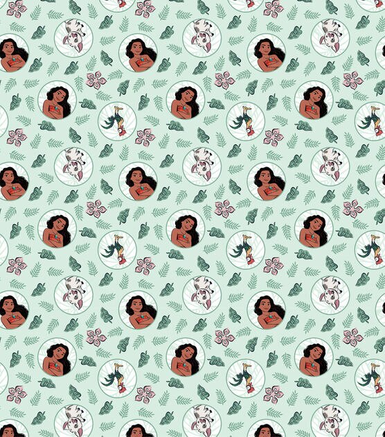 Princess Moana Leaf Disney Cotton Fabric, , hi-res, image 2