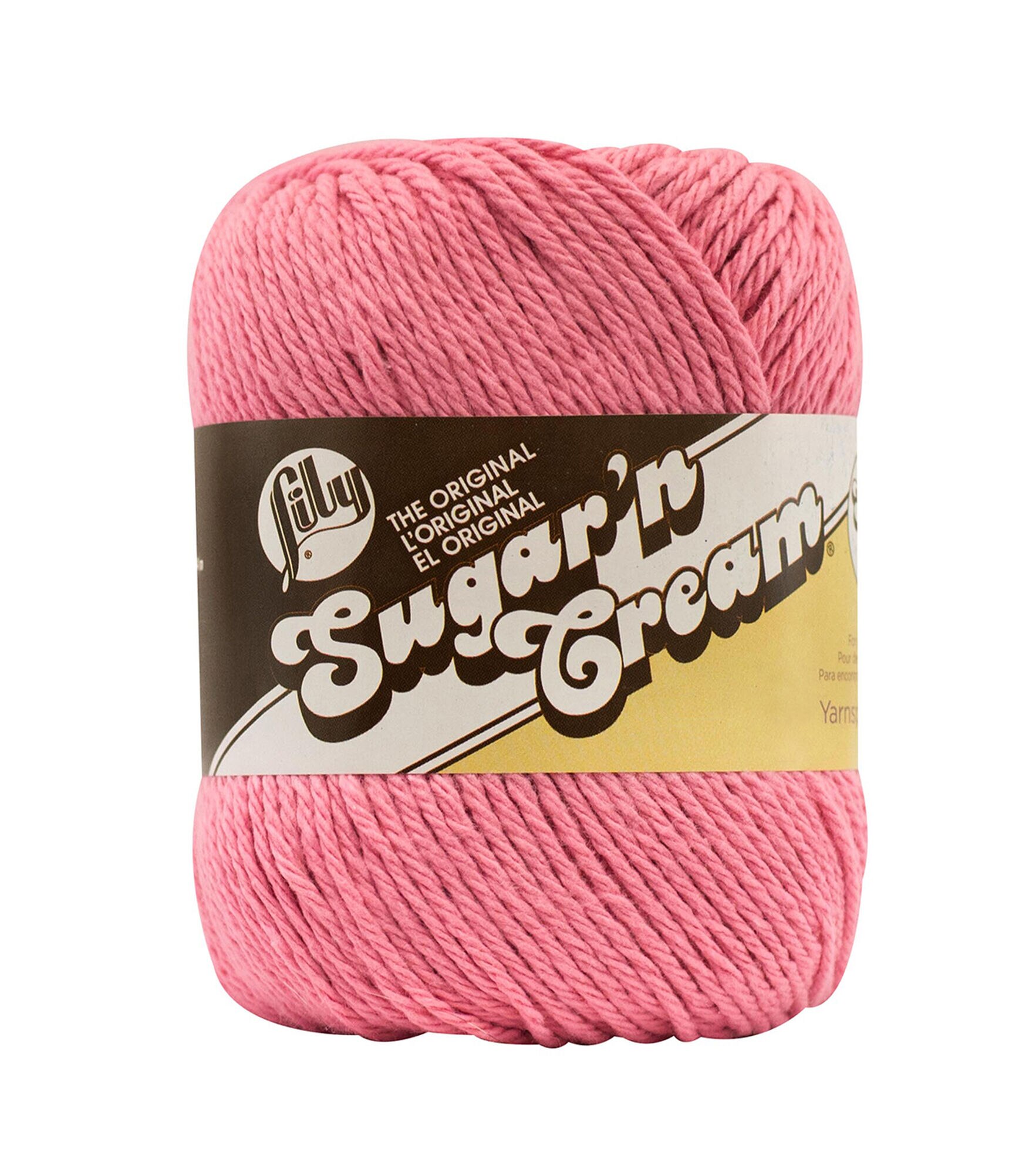 Lily Sugar'n Cream Super Size Worsted Cotton Yarn, Rose Pink, hi-res