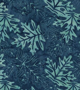 Waves Blue Aqua Batik Cotton Fabric