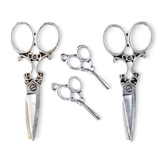 4ct Antique Silver Metal Scissors Charms by hildie & jo