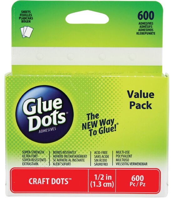 Glue Dots 1/2'' Dots School Value Pack - 600PK/Craft