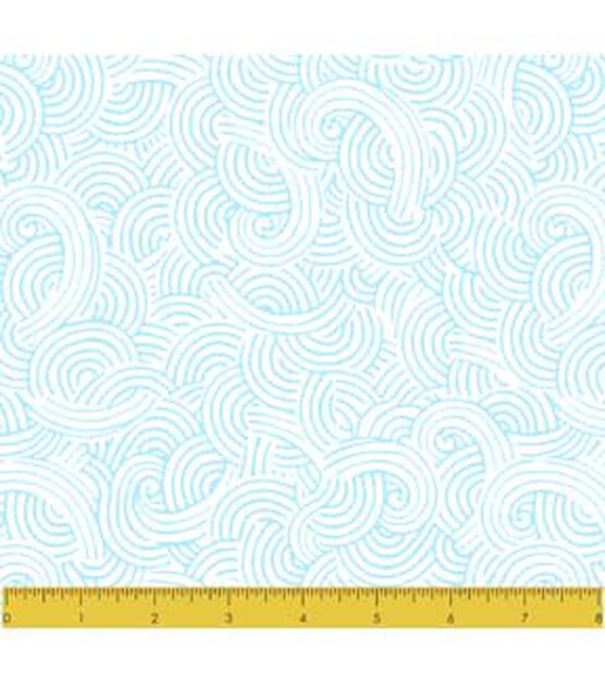Stitch & Sparkle Blue Sea Wave Cotton Fabric, , hi-res, image 2