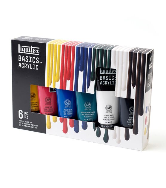 Liquitex BASICS 6 pk Acrylic Paints Assorted Colors, , hi-res, image 10