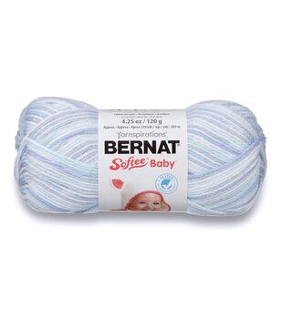 (1 Skein) Lion Brand Yarn Babysoft Baby Yarn Yarn, Baby White Pompadour